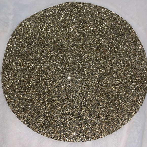 Set of 4 Sparkles Luminous Rhinestone Diamond Gold Placemats - Picture 1 of 2
